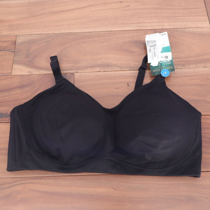 Vanity Fair Beauty Back Simple Sizing Bra Women's XL Black Stretch Wireless