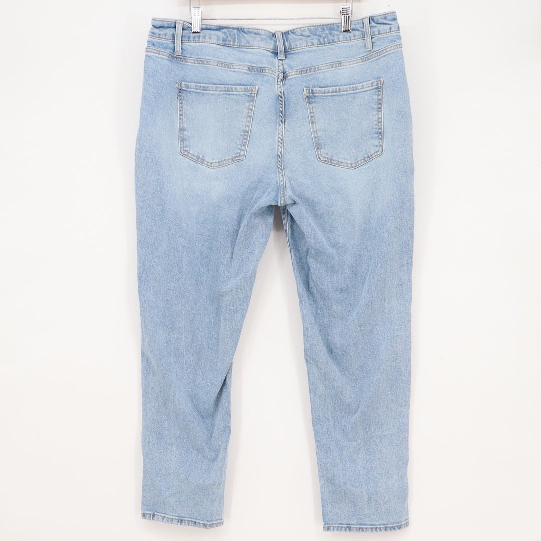 Time and Tru Womens Distressed Straight Leg Jeans Light Blue Size 16 Regular
