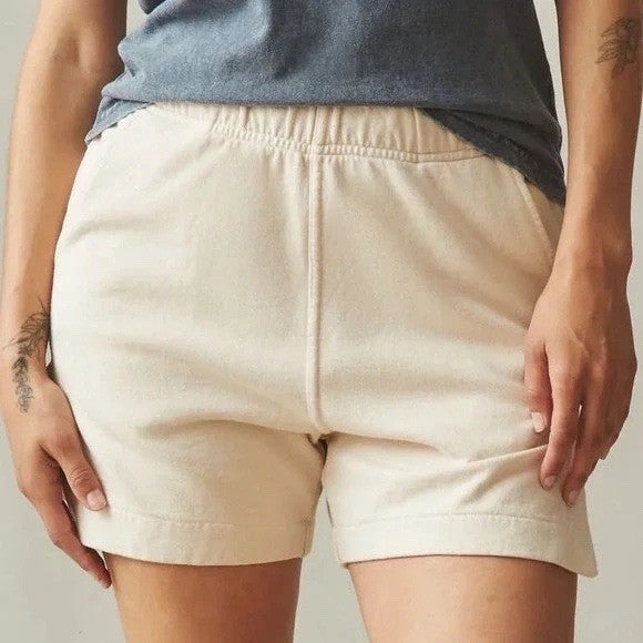 American Giant Side Slit French Terry Sweat Shorts Womens XS Beige Relaxed Fit