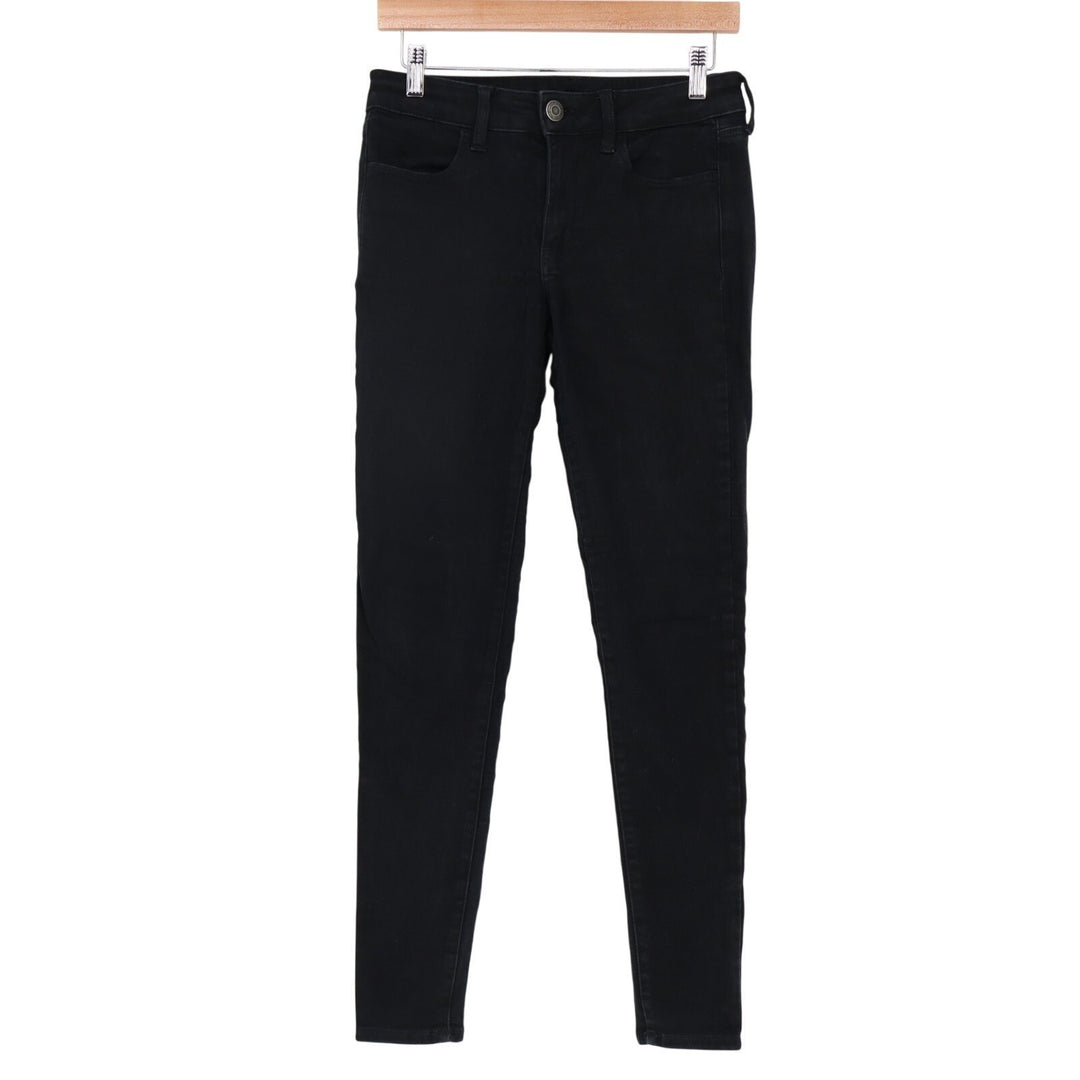 American Eagle Outfitters Jeans Womens 6 Long Black Denim Cotton Stretch Skinny