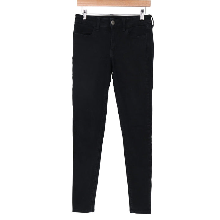 American Eagle Outfitters Jeans Womens 6 Long Black Denim Cotton Stretch Skinny