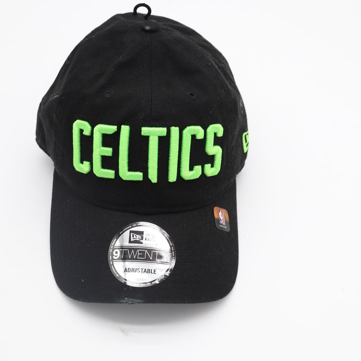 New Era 9TWENTY Boston Celtics Hat Black Neon Green Adjustable NBA