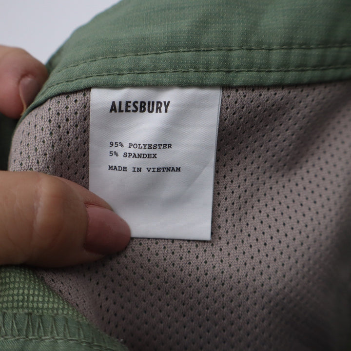 Alesbury Mens Performance Shorts Olive Green Stretch Size 35 Hiking Casual