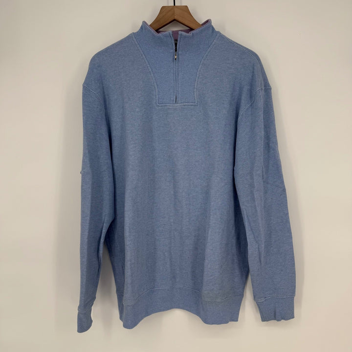Kirkland Signature XL Blue 1/4 Zip Pullover Sweatshirt 100 Cotton Men's Casual