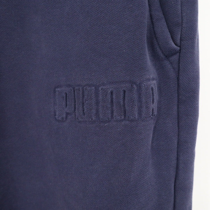 Puma Navy Blue Jogger Sweatpants Embossed Logo Athletic Casual Size L