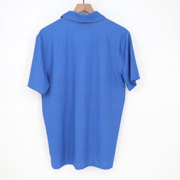 VRST Mens Blue Geometric Print Performance Golf Polo Shirt Size M