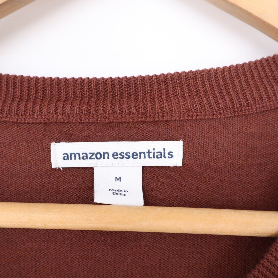 Amazon Essentials Womens Crewneck Cardigan Sweater Mahogany Brown Size M