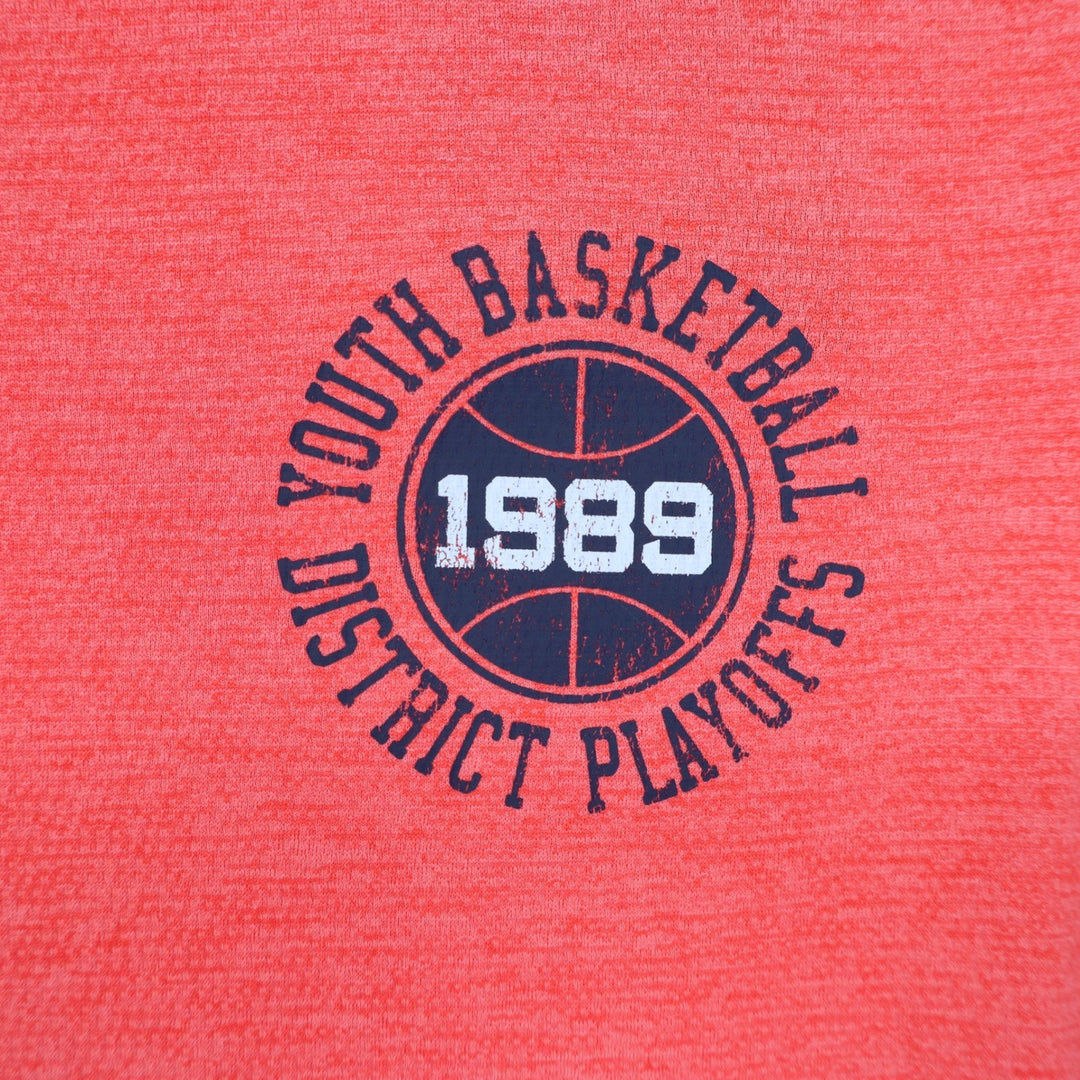 DSG Boys S 8-9 Pieced Graphic Movement Tee Cabana Coral Navy Basketball 1989 NEW