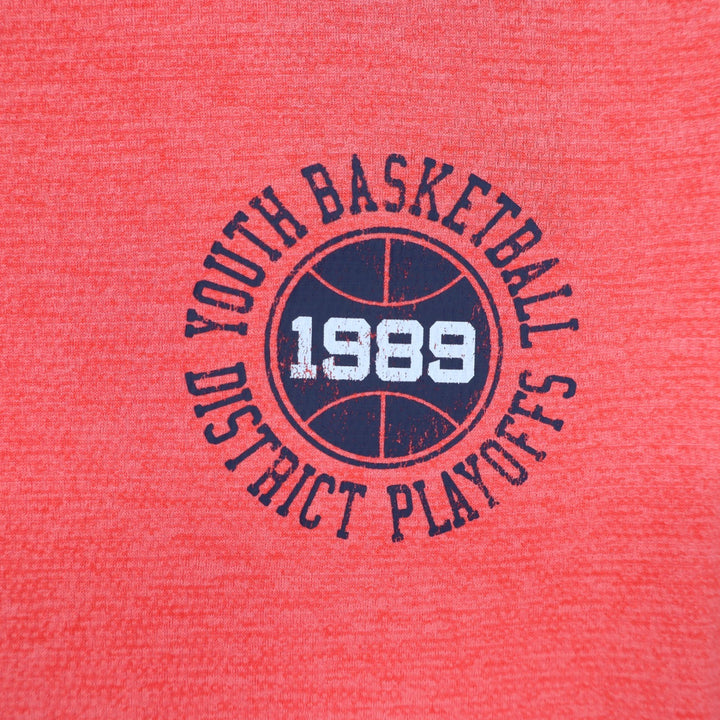 DSG Boys S 8-9 Pieced Graphic Movement Tee Cabana Coral Navy Basketball 1989 NEW