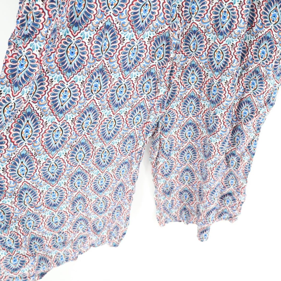Scoop Jumpsuit Womens XL (16-18) Multi Fan Mosaic Smock Strap Side Pockets