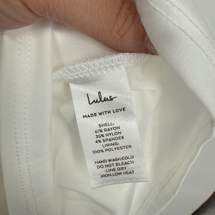 Lulus White Sleeveless Bodycon Dress Party Cocktail Evening Size L
