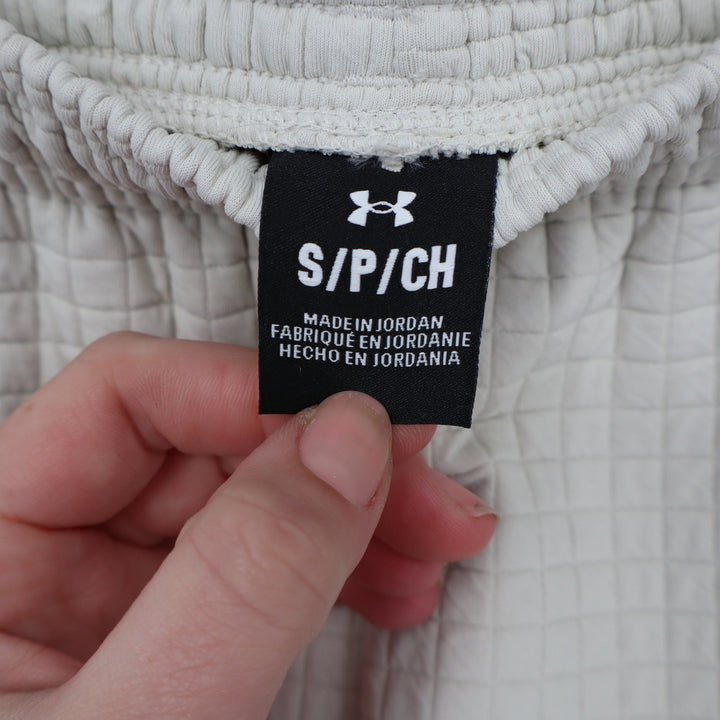 Under Armour Mens Quilted Grid Jogger Pants Cream Beige Small