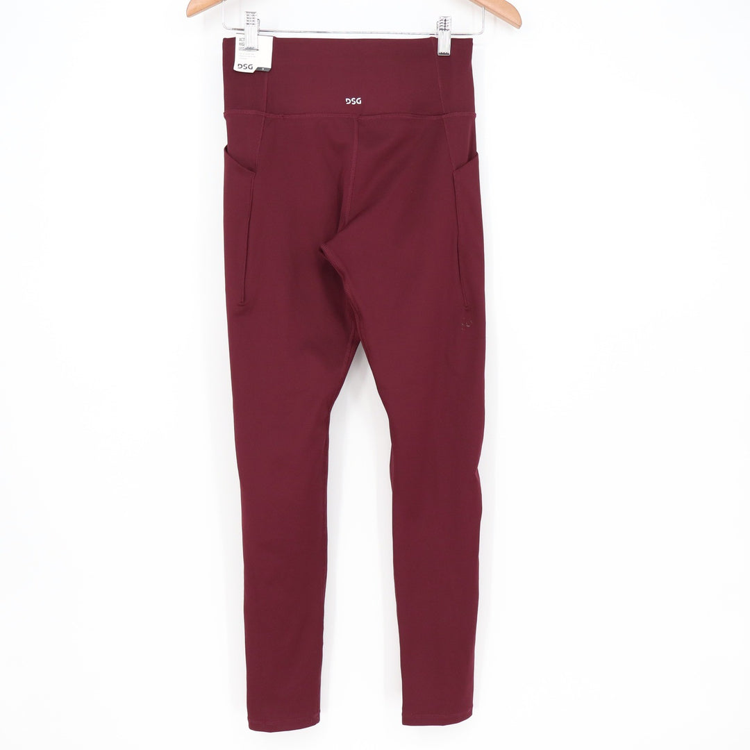 DSG Womens Activate 7/8 Leggings Team Burgundy High Rise Side Pocket Size M NWT