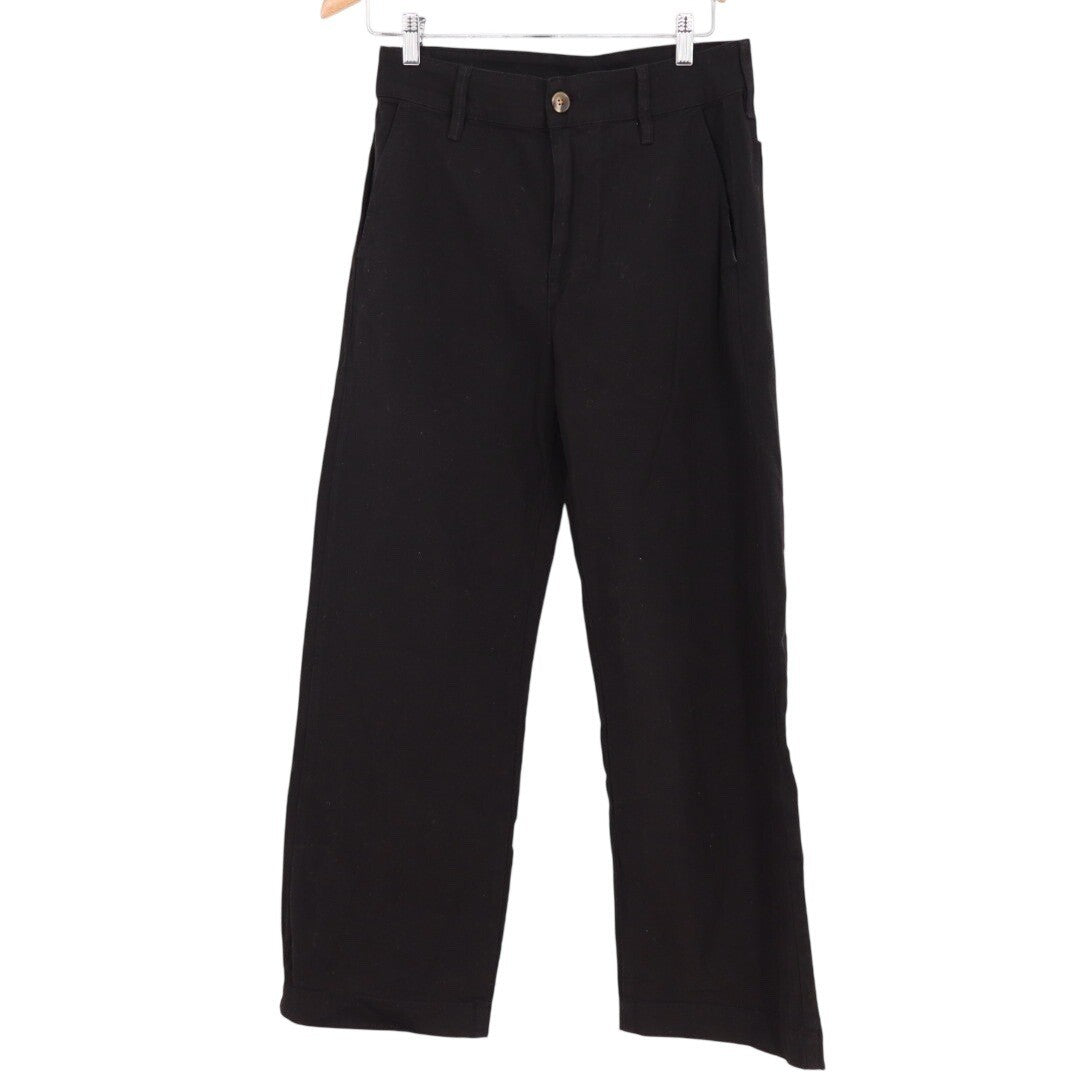 American Giant Black Wide Leg Cropped Pants Size 6 Made in USA