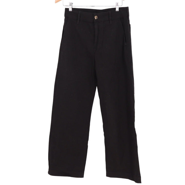 American Giant Black Wide Leg Cropped Pants Size 6 Made in USA