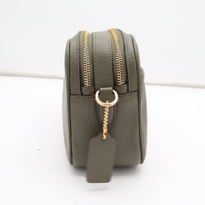 Coach Jes Crossbody Bag Fatigue Green Pebble Leather Horse Carriage Logo EAF143