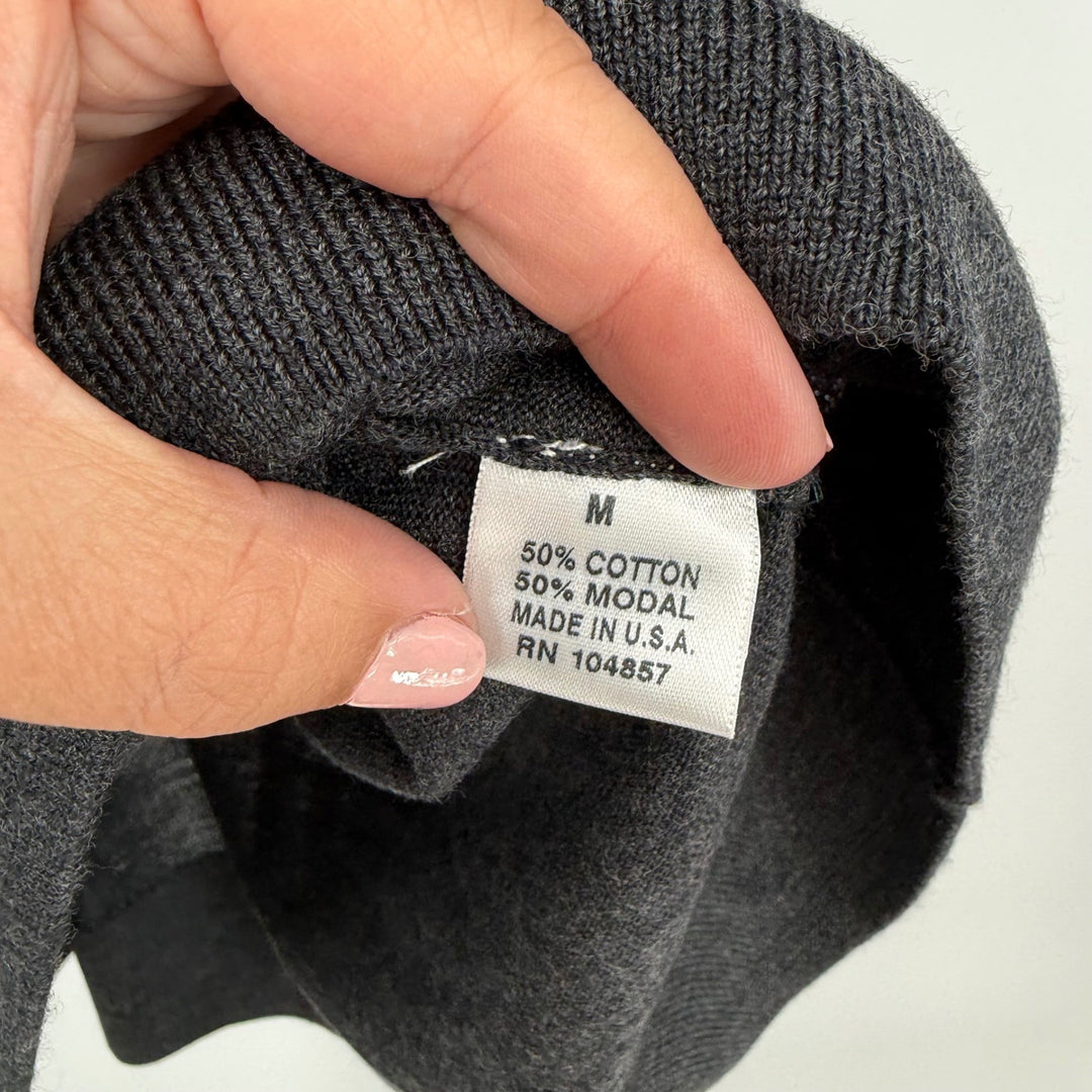 AG Green Label Men's Charcoal Grey Knit Polo Shirt Short Sleeve Size M