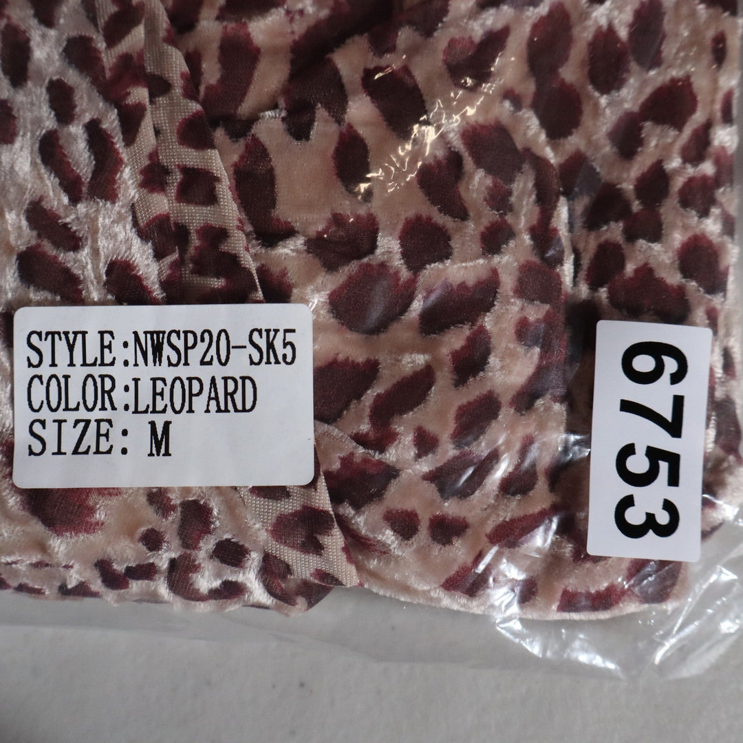 Naked Wardrobe Womens Leopard Print Ruffle Mini Skirt Brown Size M