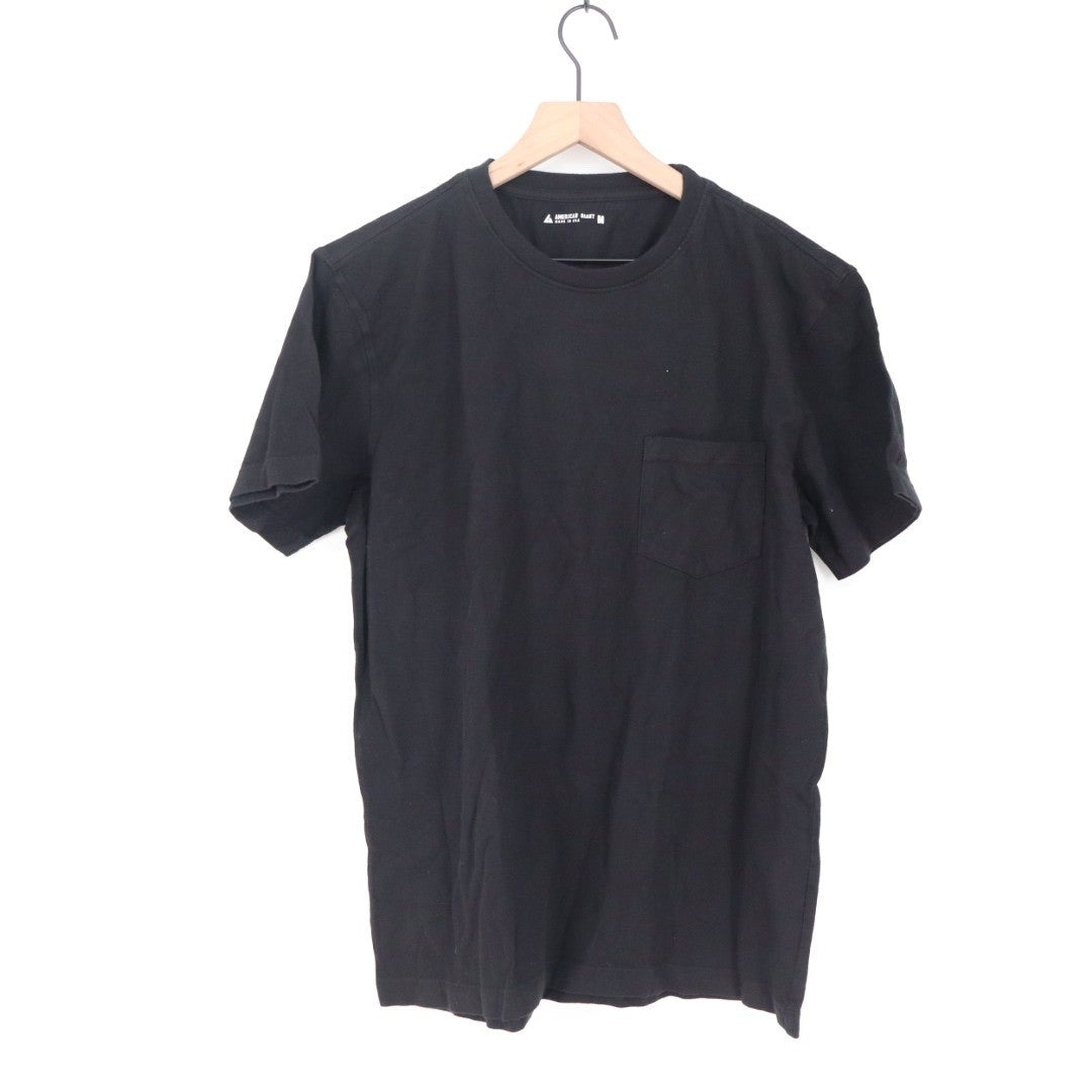 American Giant Black Pocket T Shirt Mens Medium Cotton Made USA Casual Basic