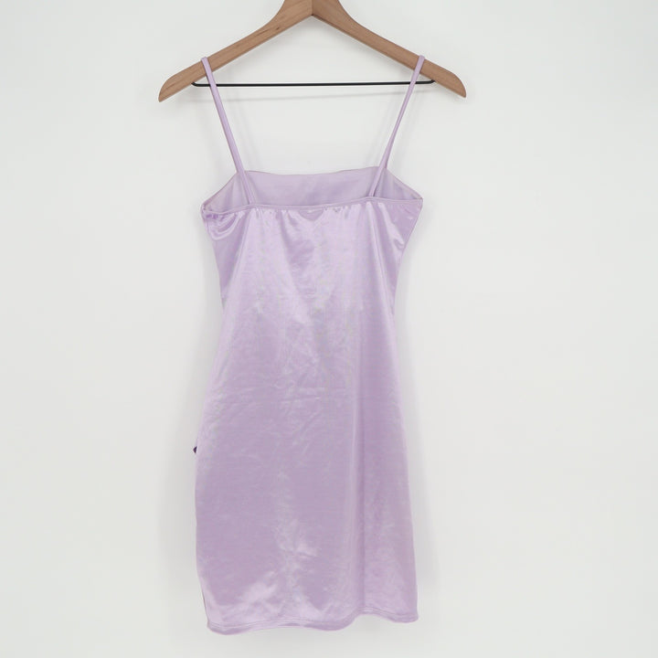 Windsor Lavender Purple Satin Ruched Mini Dress Small Sleeveless Party