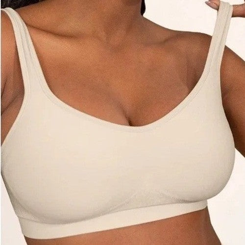 Truekind Daily Comfort Wireless Shaper Bra Womens Large Beige Full Coverage Cups