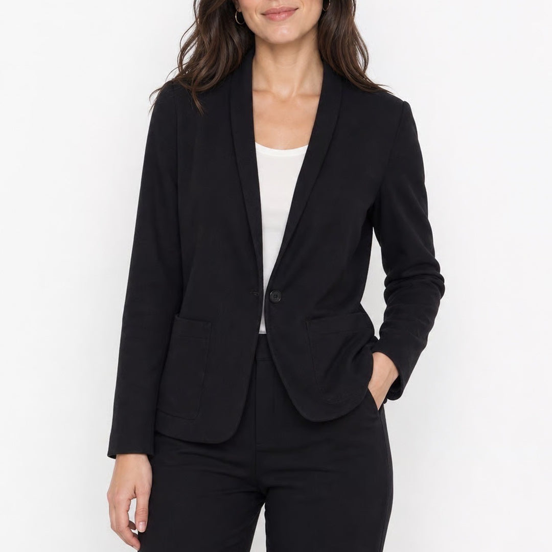 Uniqlo Black Knit Shawl Collar One Button Blazer Jacket Small