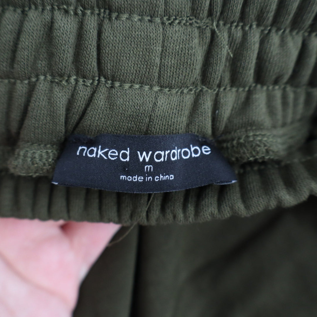 Naked Wardrobe Womens Olive Green Elastic Waist Jogger Sweatpants Size M