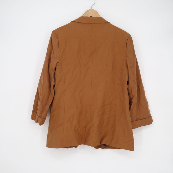 Philosophy Republic Clothing Camel Brown Open Front Blazer Jacket Large