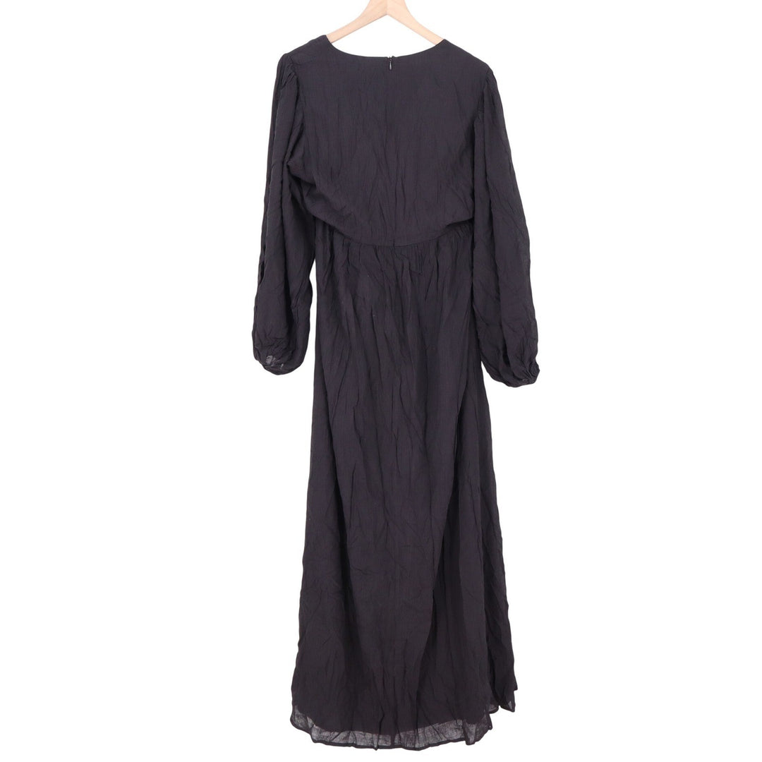 Showpo Paige Side Cut Out Balloon Sleeve Maxi Dress Black US 12 SD22070023