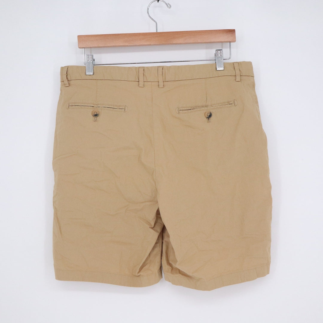 Jos A Bank 1905 Mens Khaki Chino Shorts Size 36 Regular Stretch Cotton Tan Solid