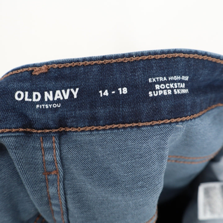 Old Navy Rockstar Super Skinny Extra High Rise Dark Wash Jeans FitsYou 14-18
