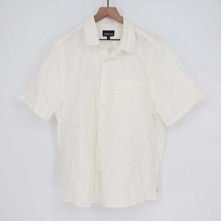 American Giant Men's Resort Shirt Linen Size L Made In USA