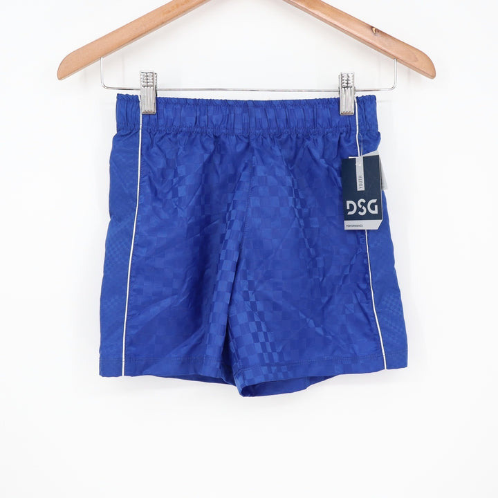 DSG Youth Woven Soccer Shorts Blue Checkerboard Performance Size S 8-9