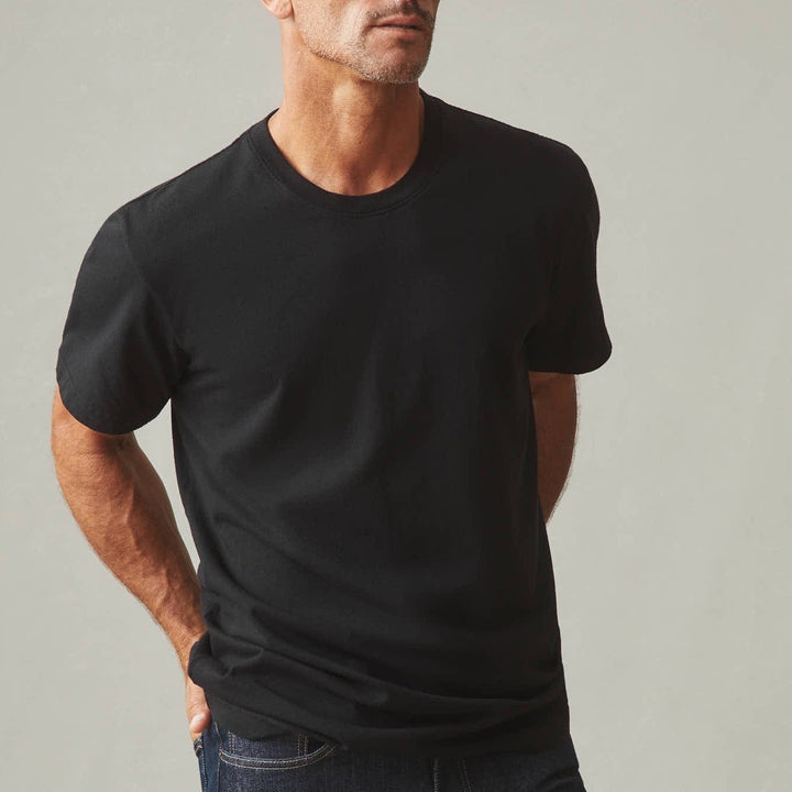 AMERICAN GIANT Mens Black Crew Neck T Shirt Size L Made in USA Cotton
