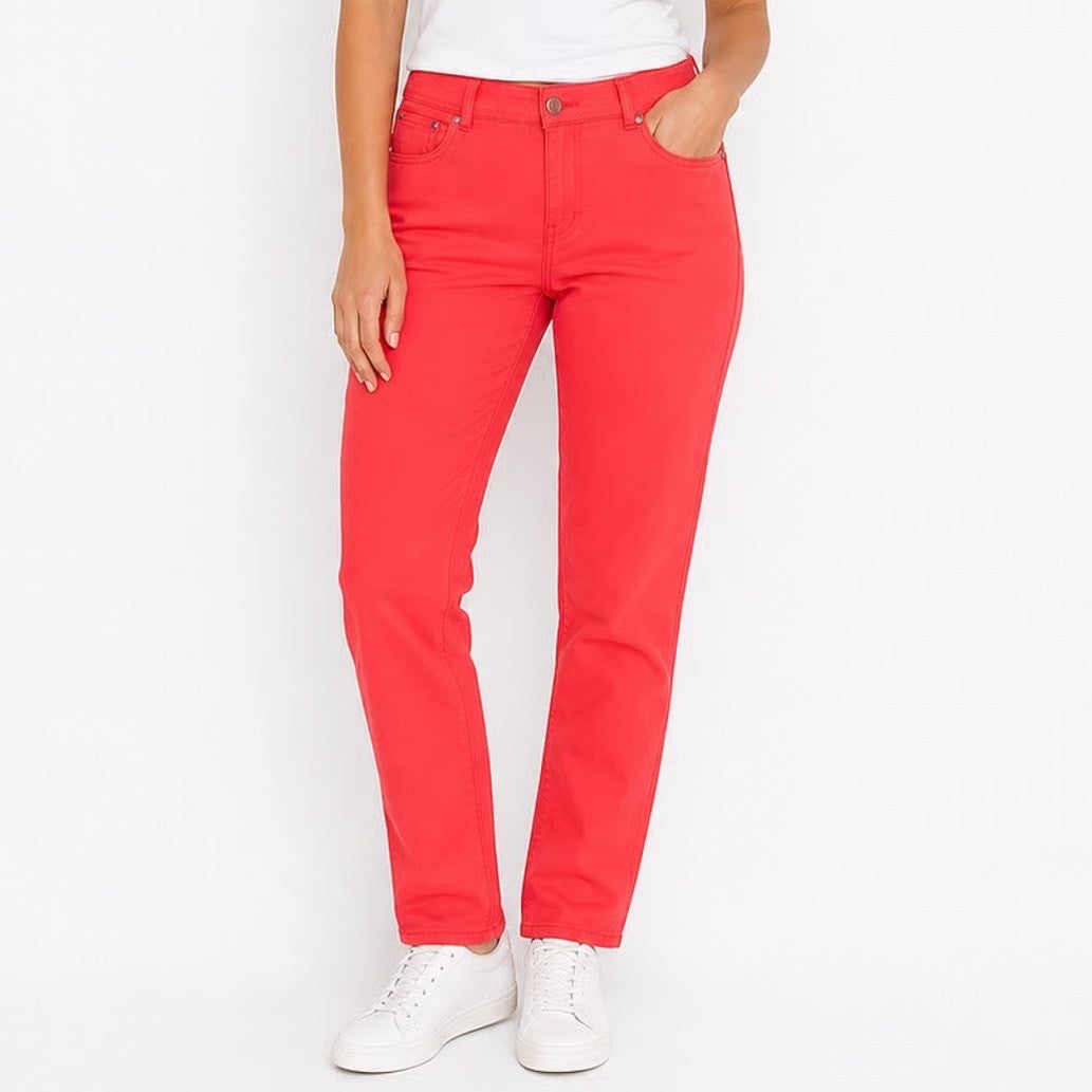 Lane Bryant Skinny Jeans Womens 16 Coral Red Stretch 5 Pocket Pants