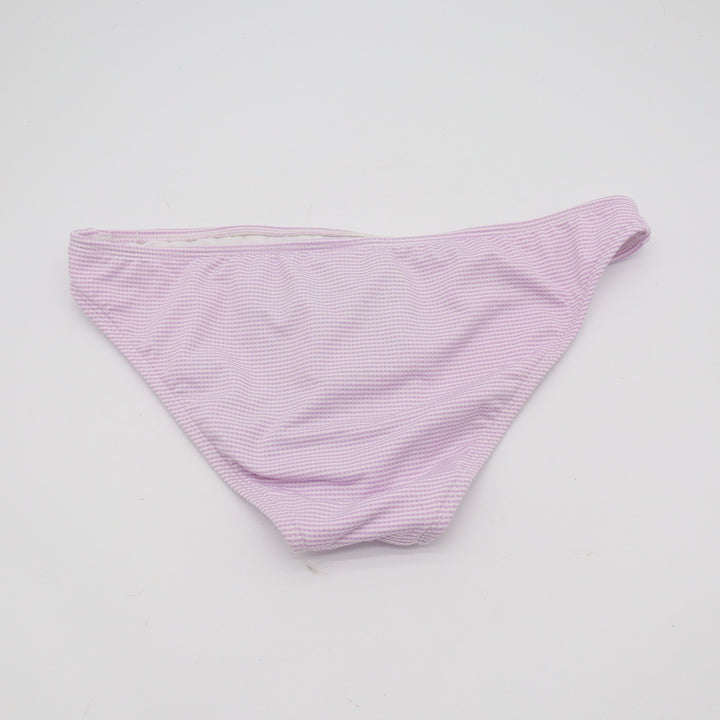 Xhilaration Purple White Seersucker Striped Bikini Bottom Swimsuit L