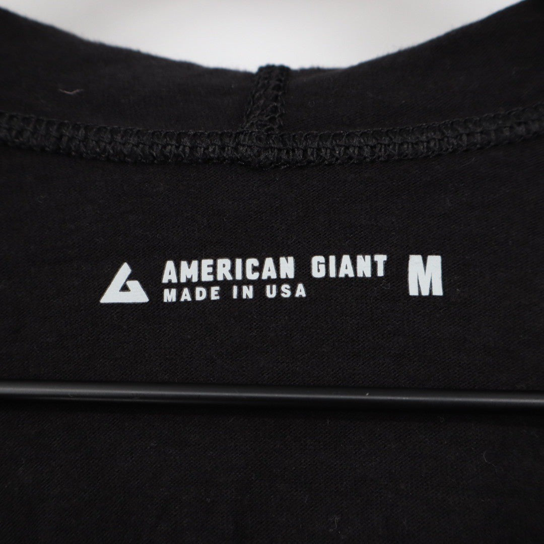 American Giant Black Full Zip Hoodie Lightweight Made in USA Size M