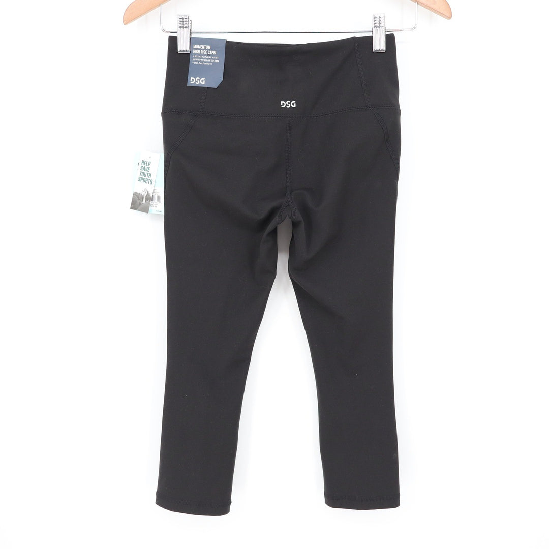 DSG Womens Momentum High Rise Capri Leggings Pure Black XS