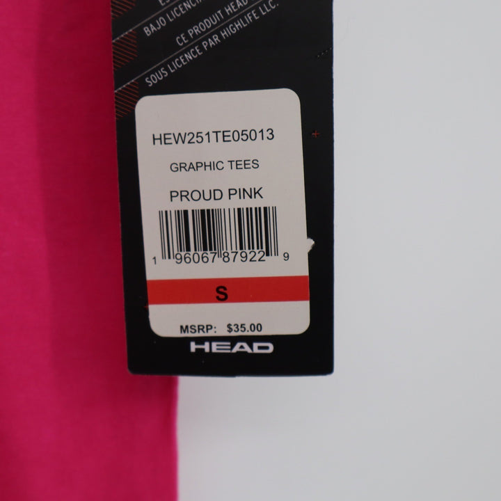 Head Womens Tennis Club Graphic Tee Shirt Proud Pink Small NEW