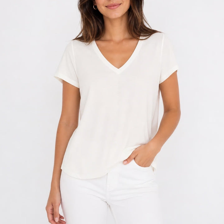 Banana Republic Timeless T-Shirt Intemporel Women Large White Crew Neck Pullover