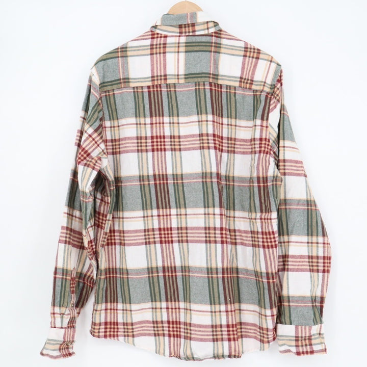 Mountain Ridge Flannel Shirt Mens L Multi Plaid Spread Collar Cotton Button Up