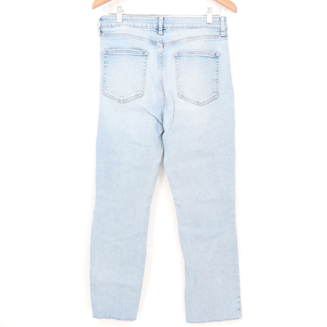 Just Black Denim JBD Distressed High Rise Straight Leg Jeans Light Wash 31