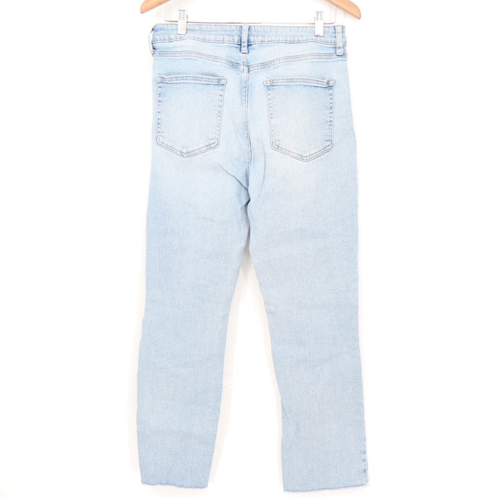 Just Black Denim JBD Distressed High Rise Straight Leg Jeans Light Wash 31