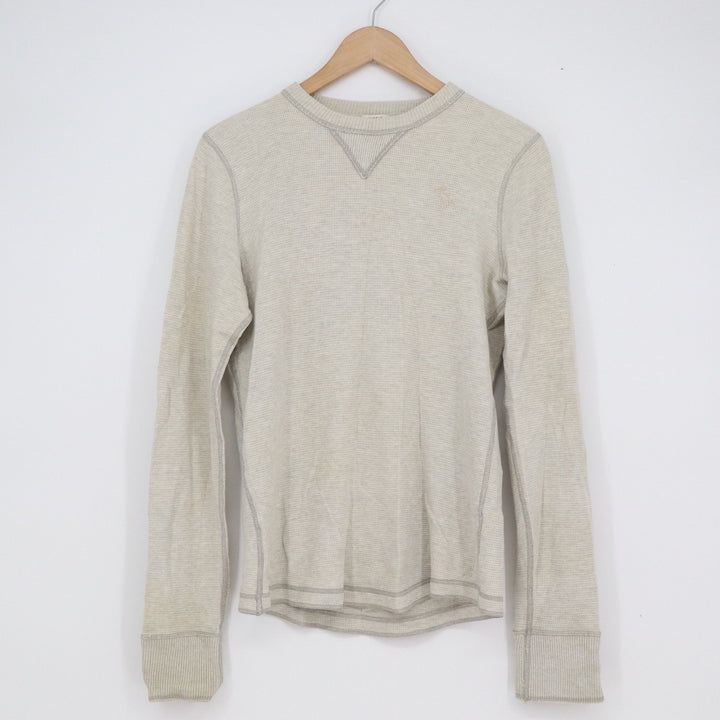 Abercrombie & Fitch Mens Muscle Fit Waffle Knit Thermal Shirt Gray Small