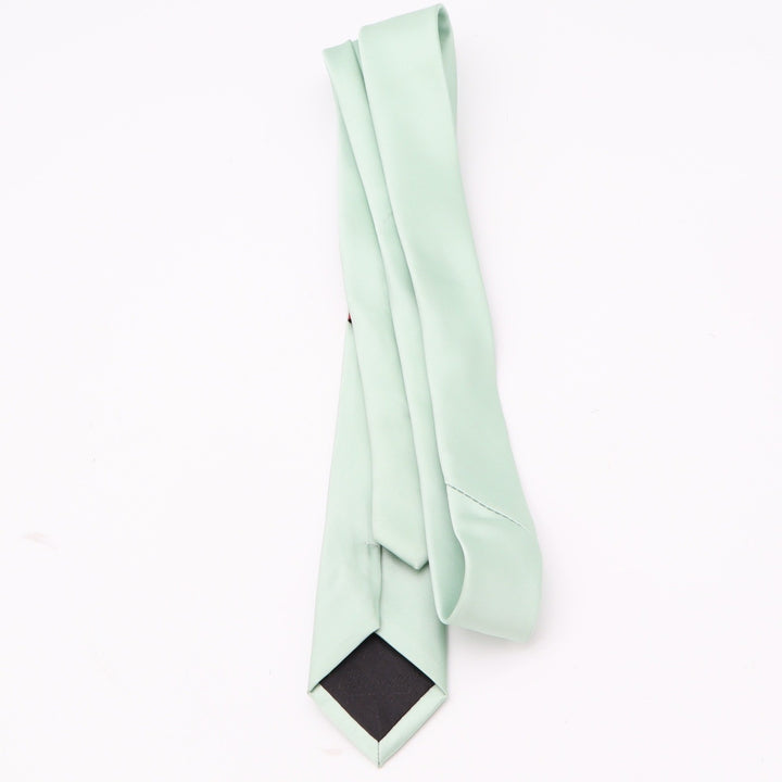 Brand Q Necktie Mens OS Classic Mint Green Solid Satin Excellent