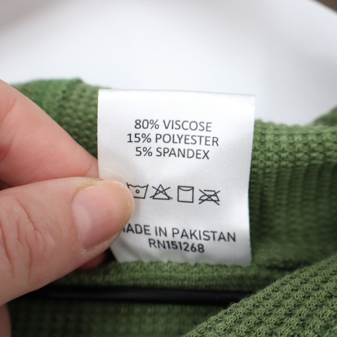 Body Glove Womens Waffle Knit Hoodie Green Long Sleeve Size S