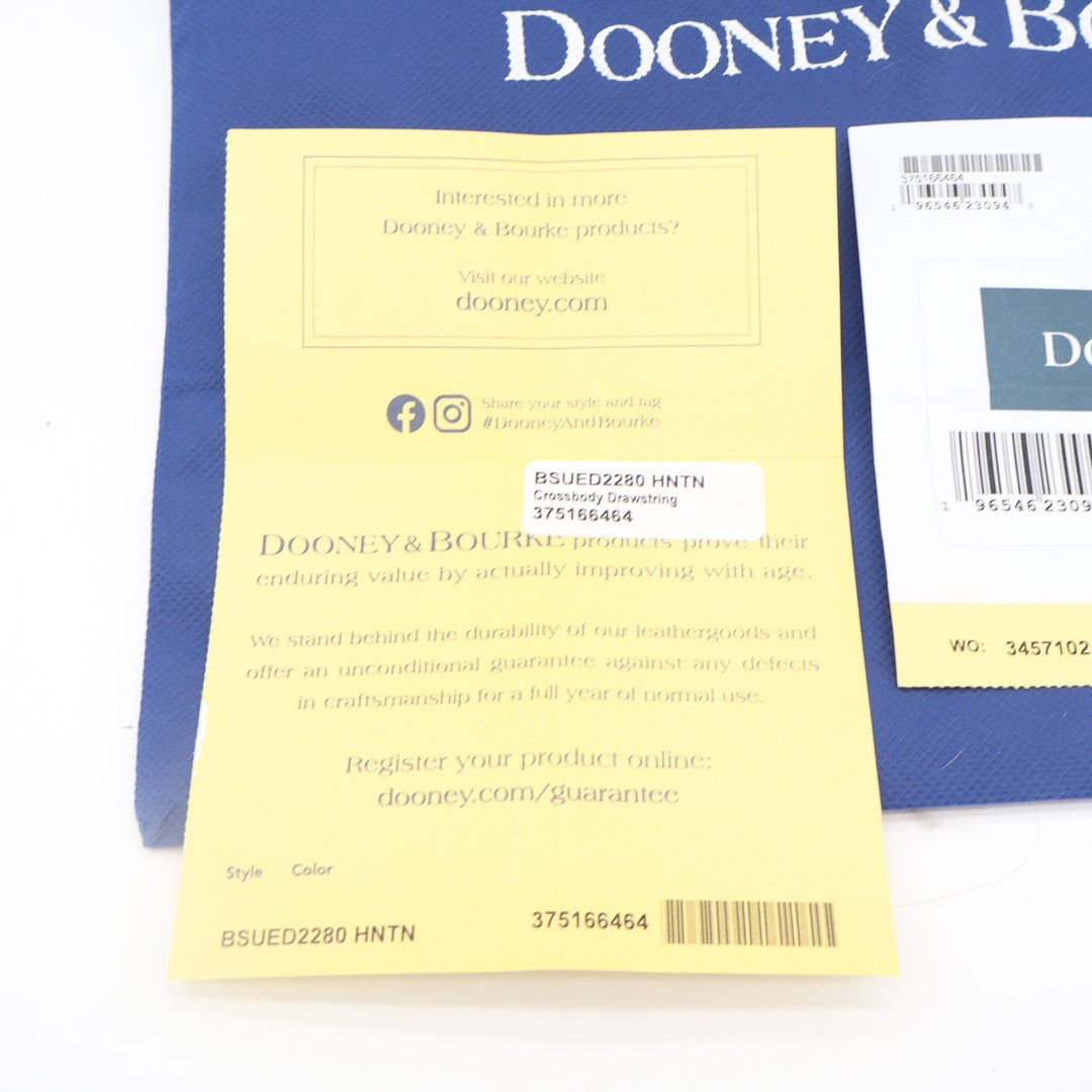 Dooney & Bourke Honey Suede Crossbody Drawstring Bucket Bag New
