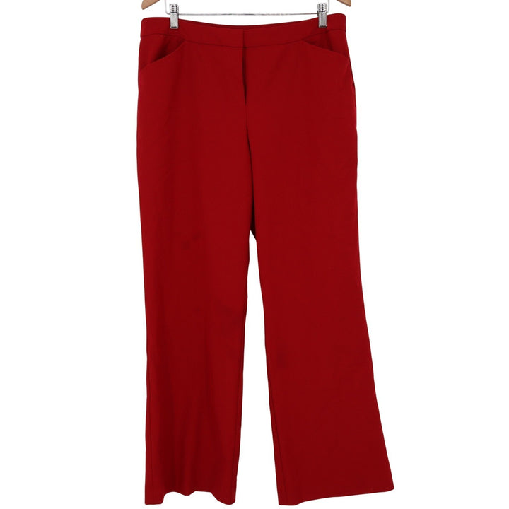 Nicole Miller New York Red Straight Leg Dress Pants Womens 14 Workwear