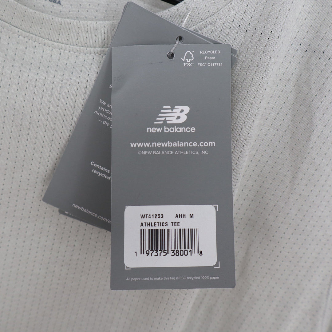 New Balance Womens Athletics Tee WT41253 Light Grey Mesh Training Shirt Size M
