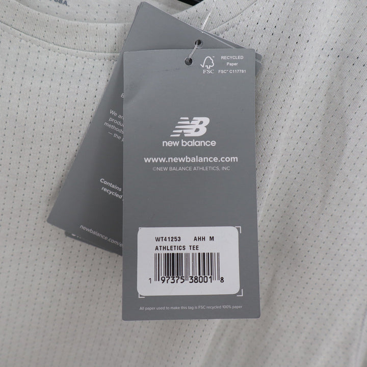 New Balance Womens Athletics Tee WT41253 Light Grey Mesh Training Shirt Size M